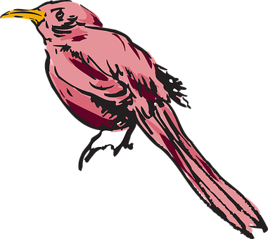 A Pink Bird With A Yellow Beak