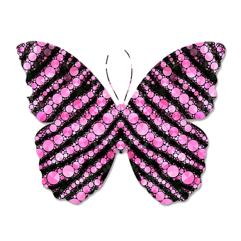 A Butterfly Made Of Pink And Black Dots