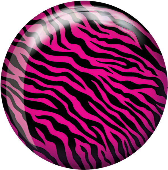 A Pink And Black Zebra Print On A Round Button