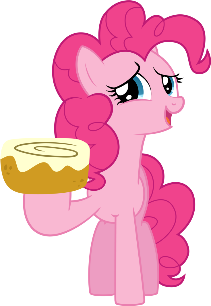 Cartoon Of A Pink Pony Holding A Cake