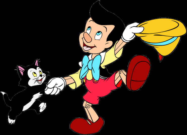 Cartoon Character Holding A Bag And A Cat