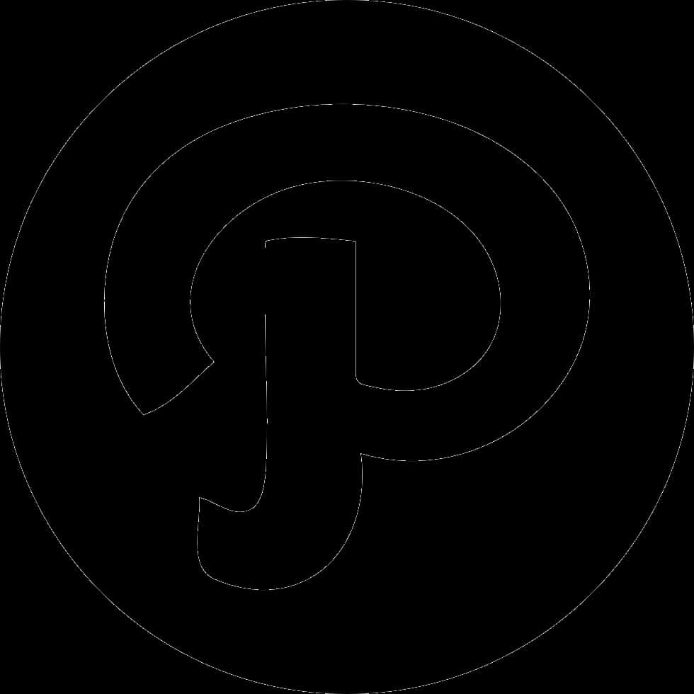 A Black Circle With A Letter P And A Black Background
