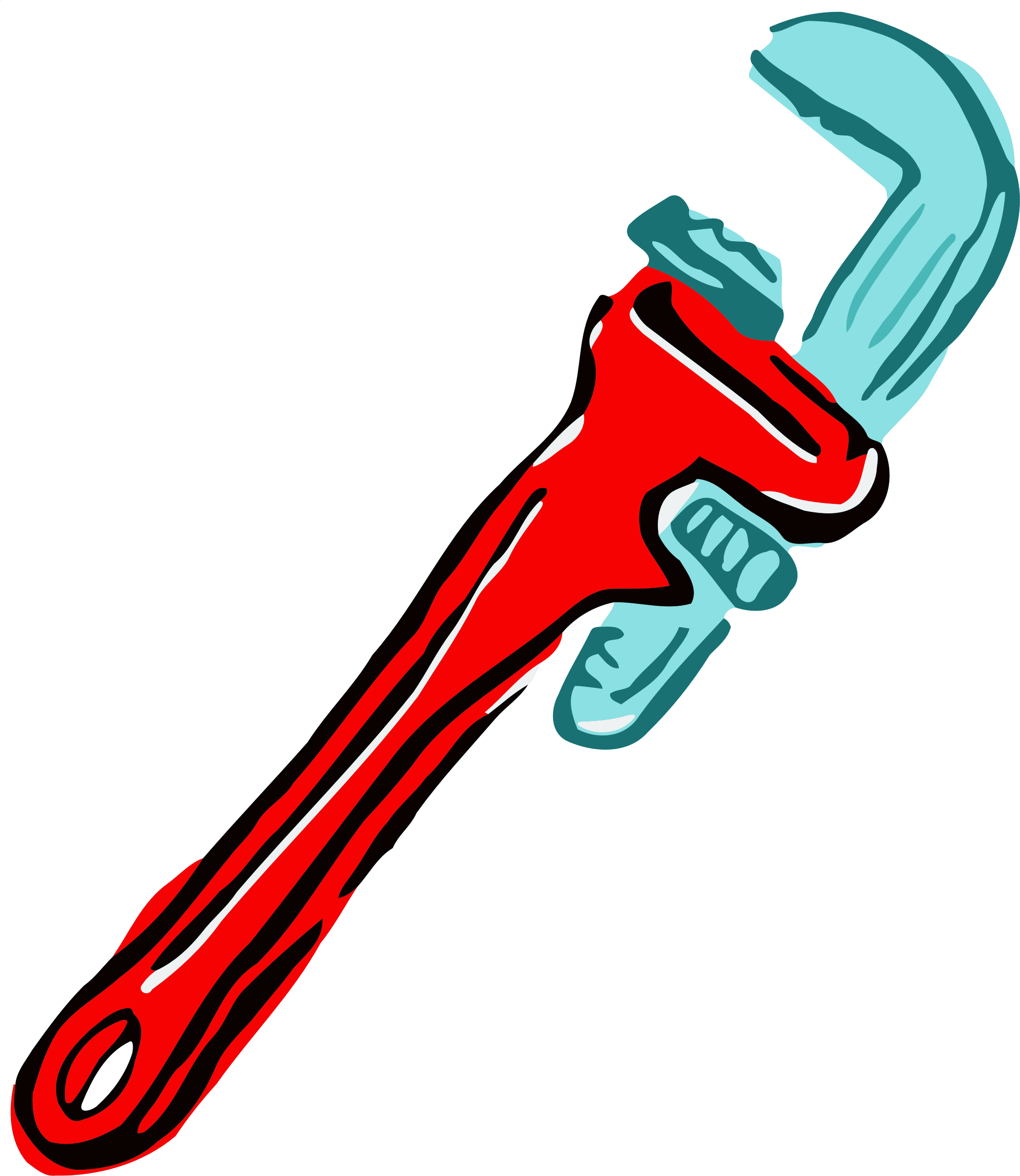 A Red And Blue Wrench