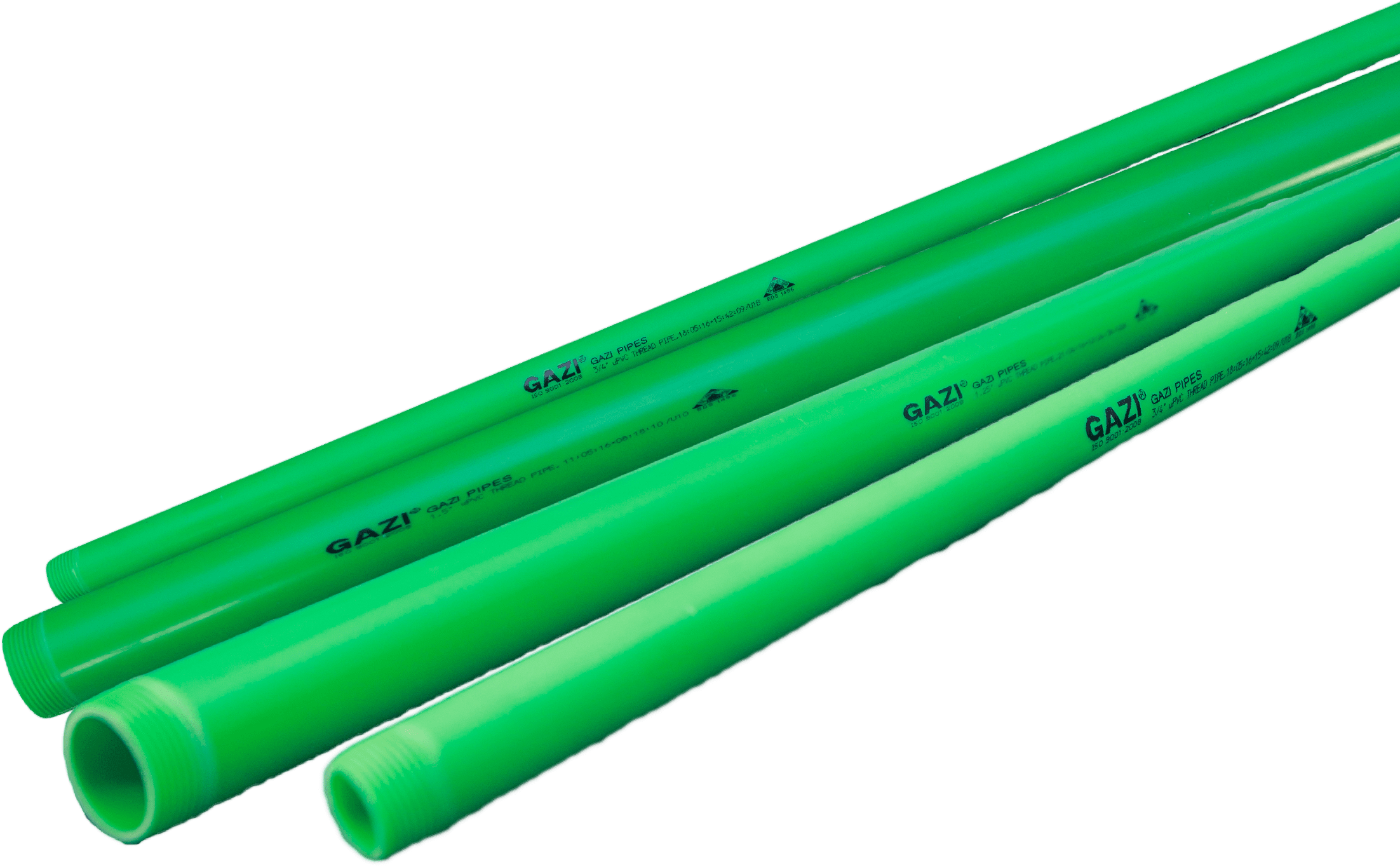A Group Of Green Plastic Pipes