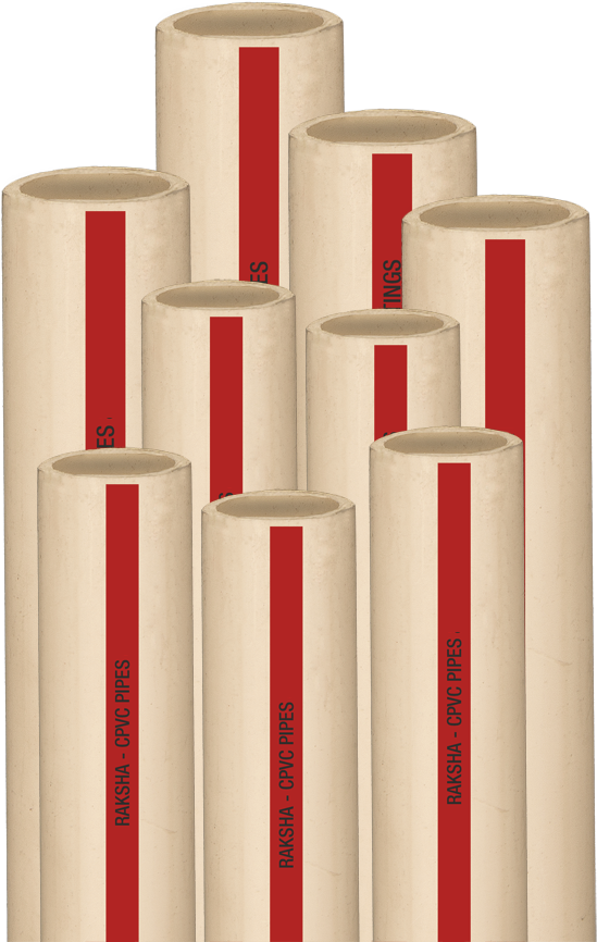 A Group Of White Pipes With Red Stripes