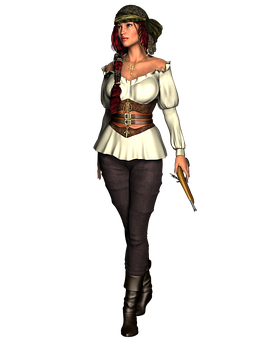 A Woman In A Pirate Garment