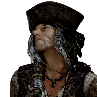 A Man Wearing A Pirate Hat