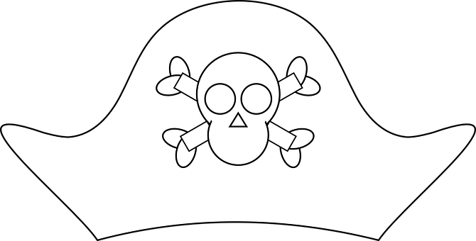 A Black And White Hat With A Skull And Crossbones