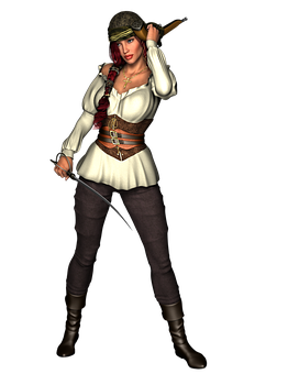 A Woman In A Pirate Garment