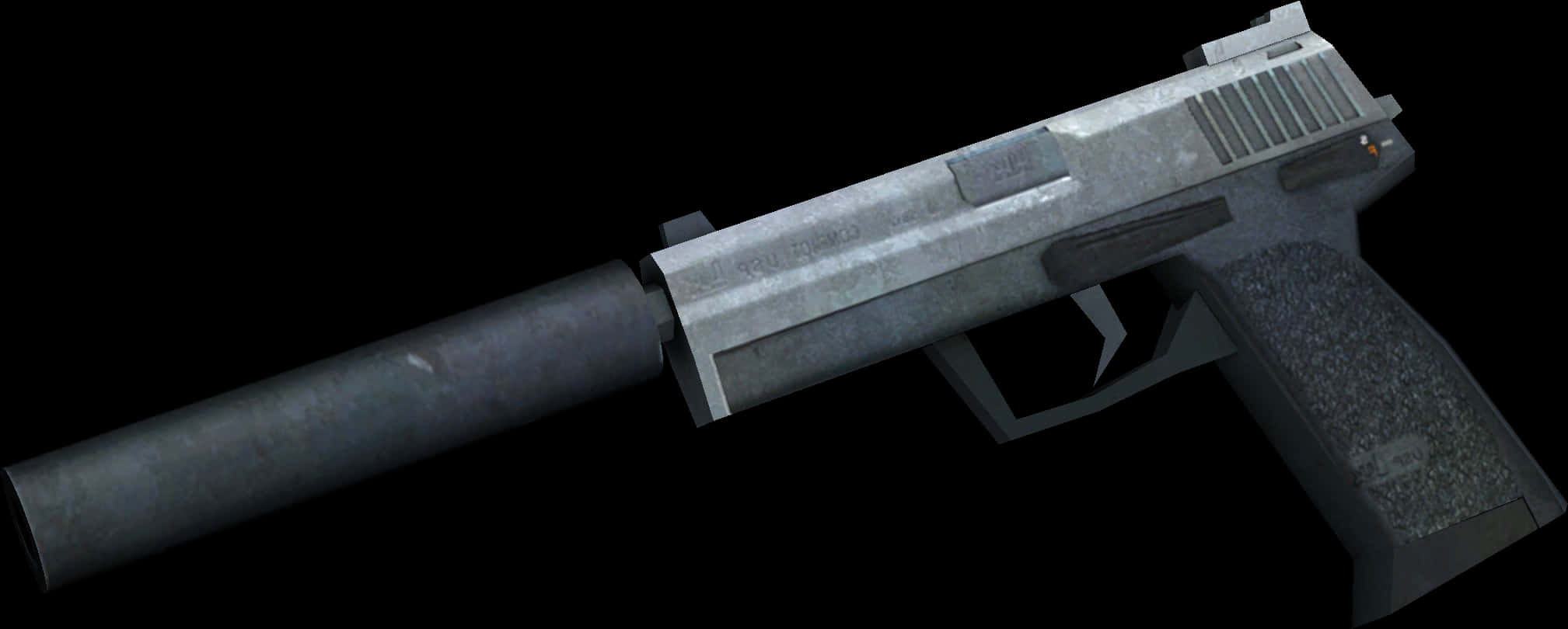 A Silver Gun With A Black Background