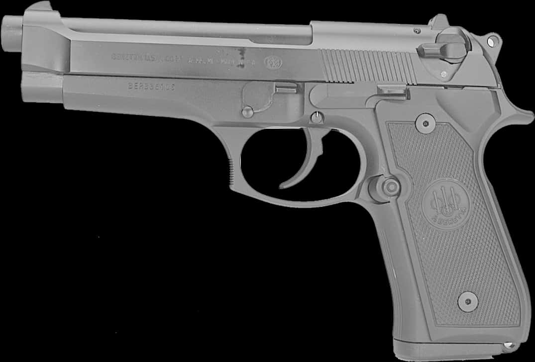 A Silver Handgun On A Black Background