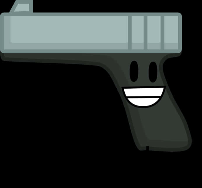 A Cartoon Gun With A Face On It