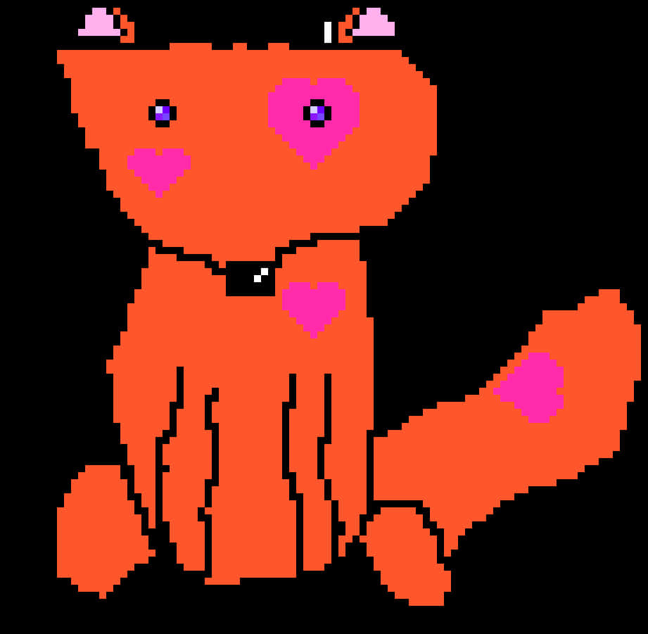 A Pixel Art Of An Orange Fox