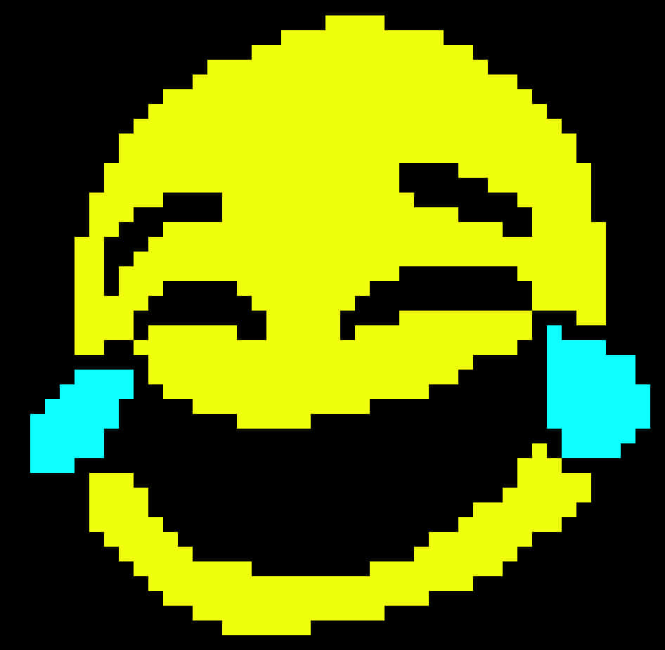 Pixel Art Laughing Emoji