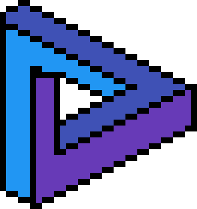 A Pixelated Triangle With A Black Background