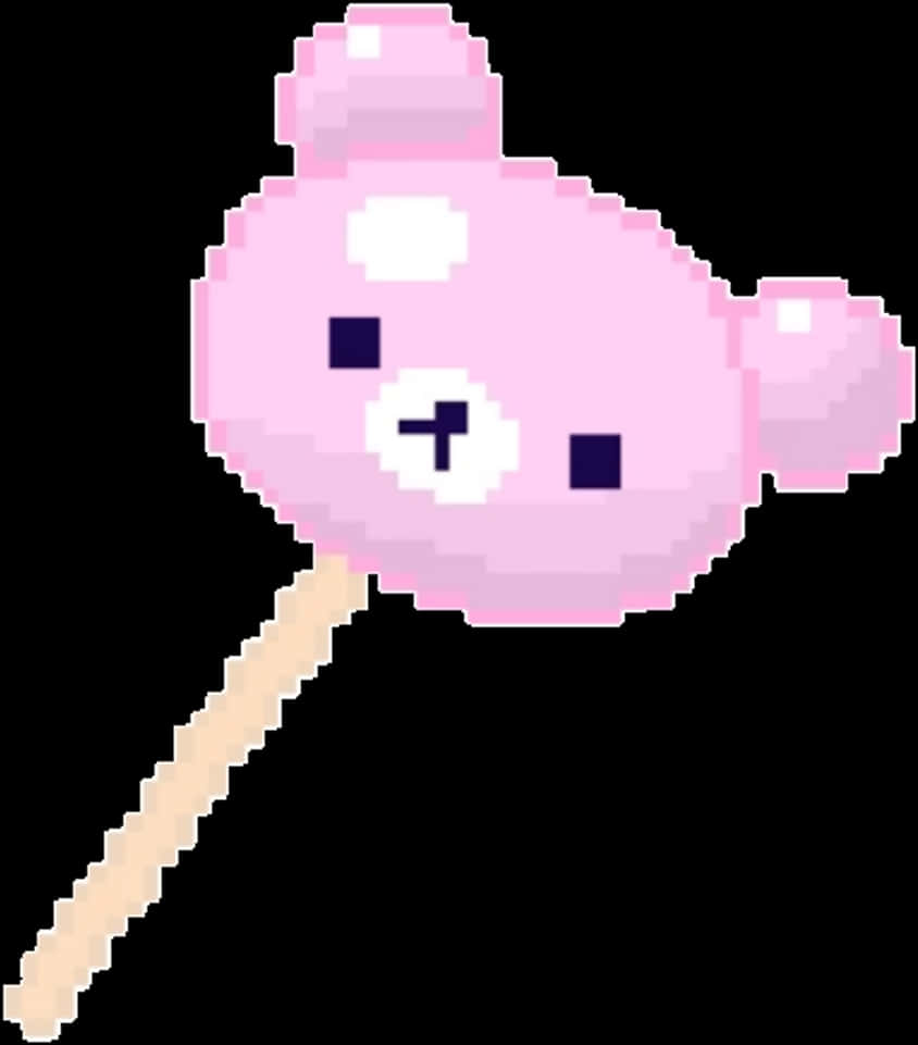 A Pink Lollipop With A Black Background
