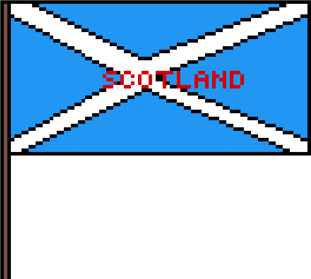 A Pixelated Flag With A Cross