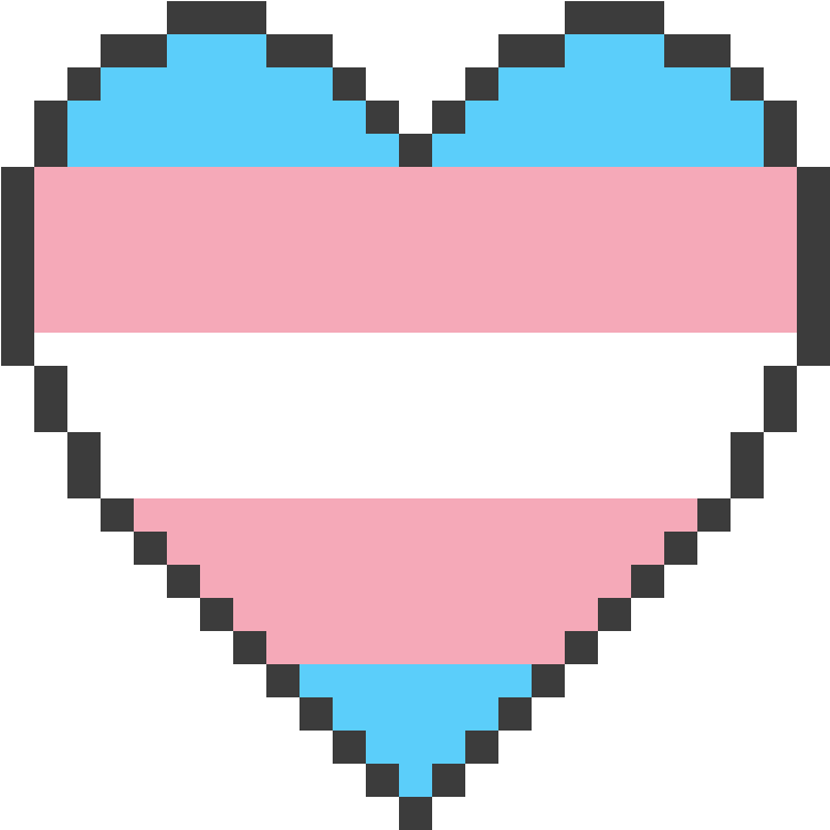 A Pixelated Heart With A Transgender Flag