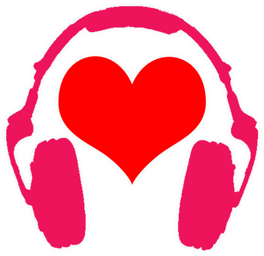A Heart Shaped Headphones With A Black Background