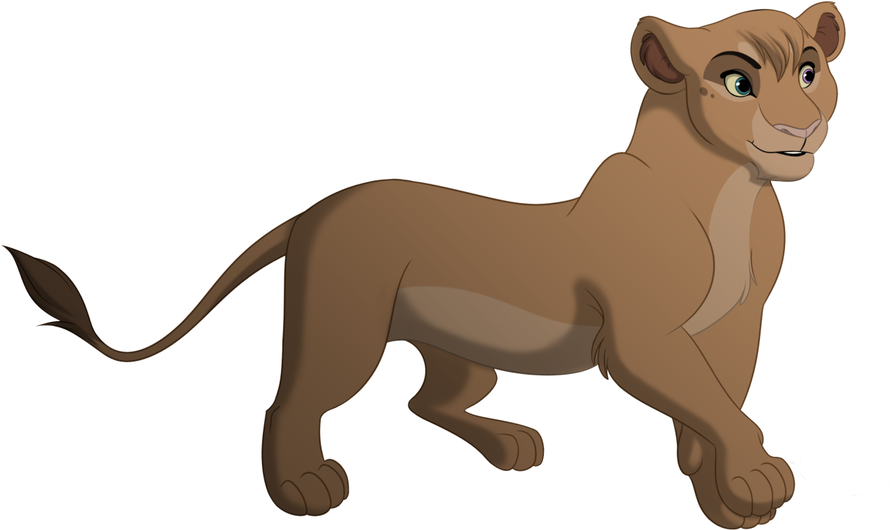 Cartoon Of A Lioness With A Black Background