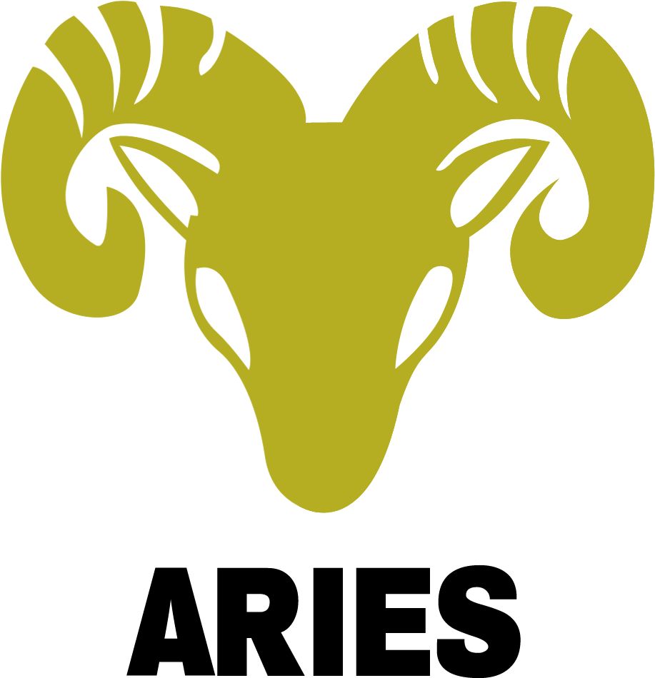 A Yellow Ram Head With Horns