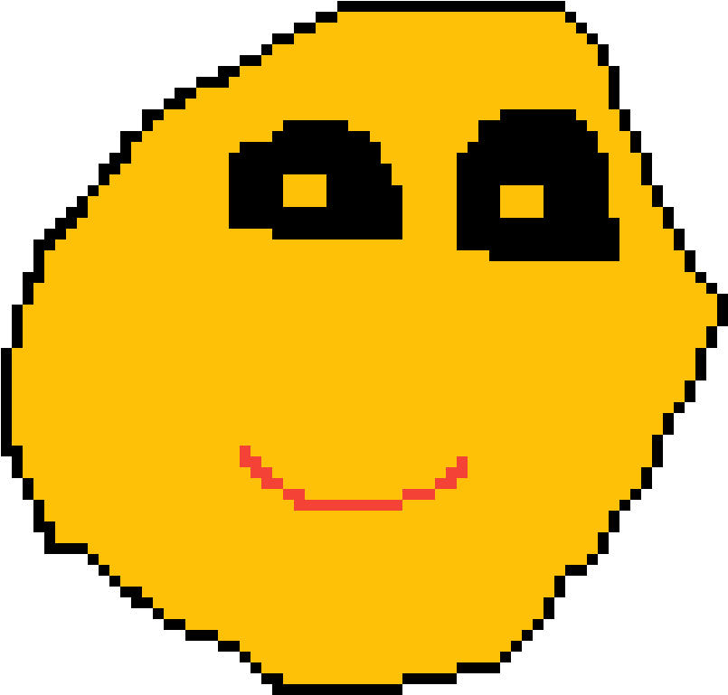 A Yellow Face With Black Eyes And A Black Background