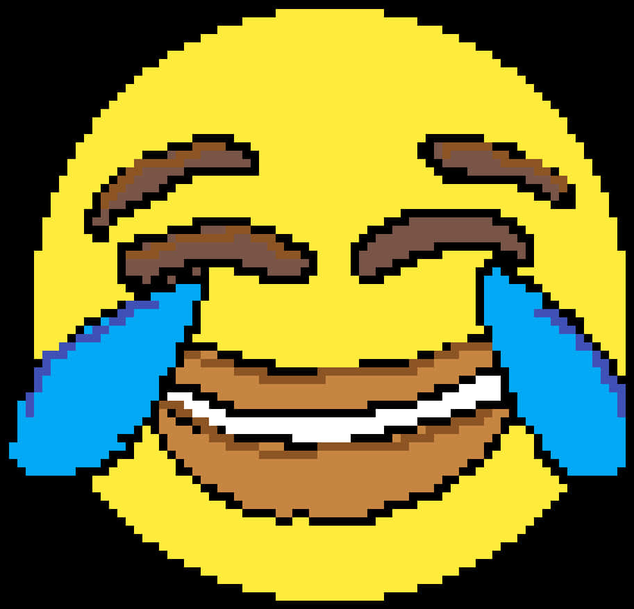 Pixelated Emoji With Tears
