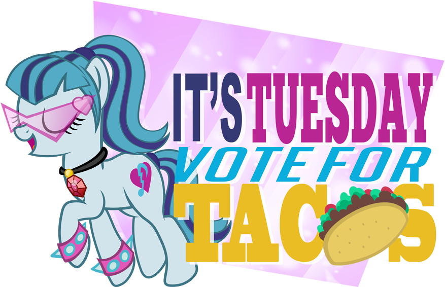 A Cartoon Pony With Taco And Pink Text