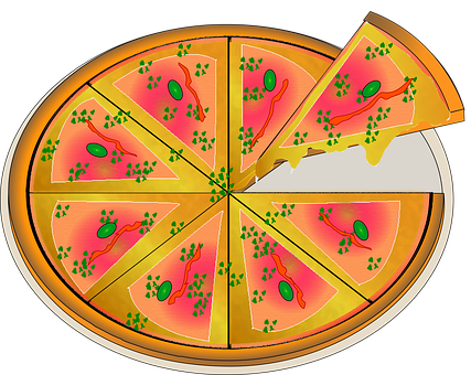 A Pizza With A Slice Missing