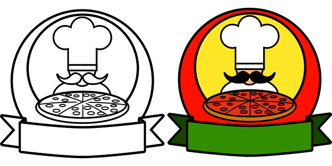 A Logo Of A Chef With A Pizza