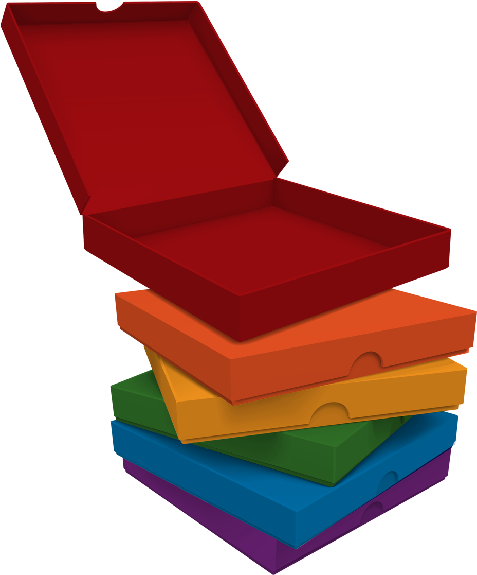 A Stack Of Colorful Boxes