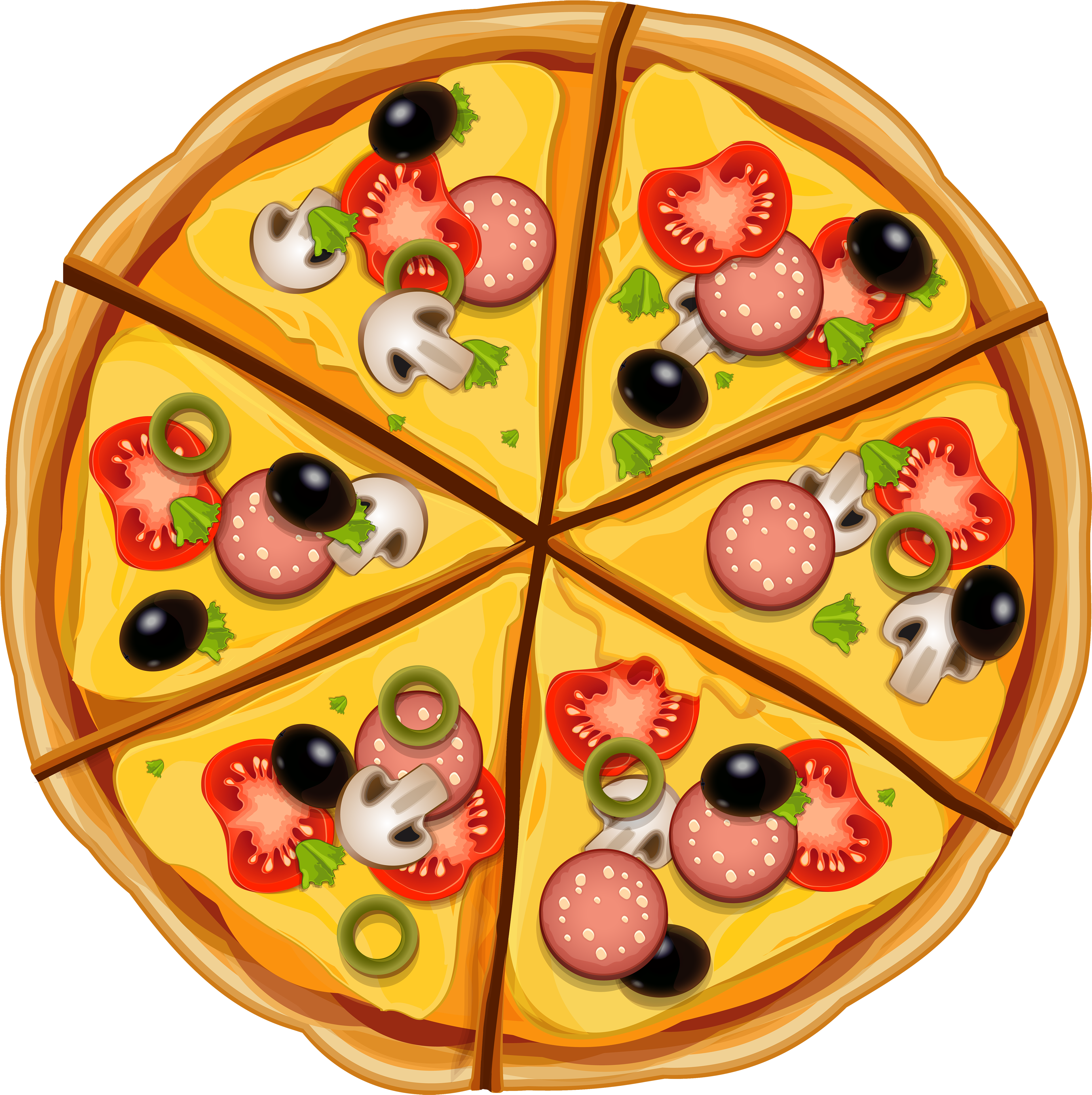 A Pizza With Olives And Tomatoes