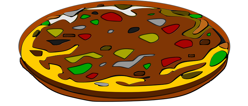 A Pizza With Different Colored Toppings