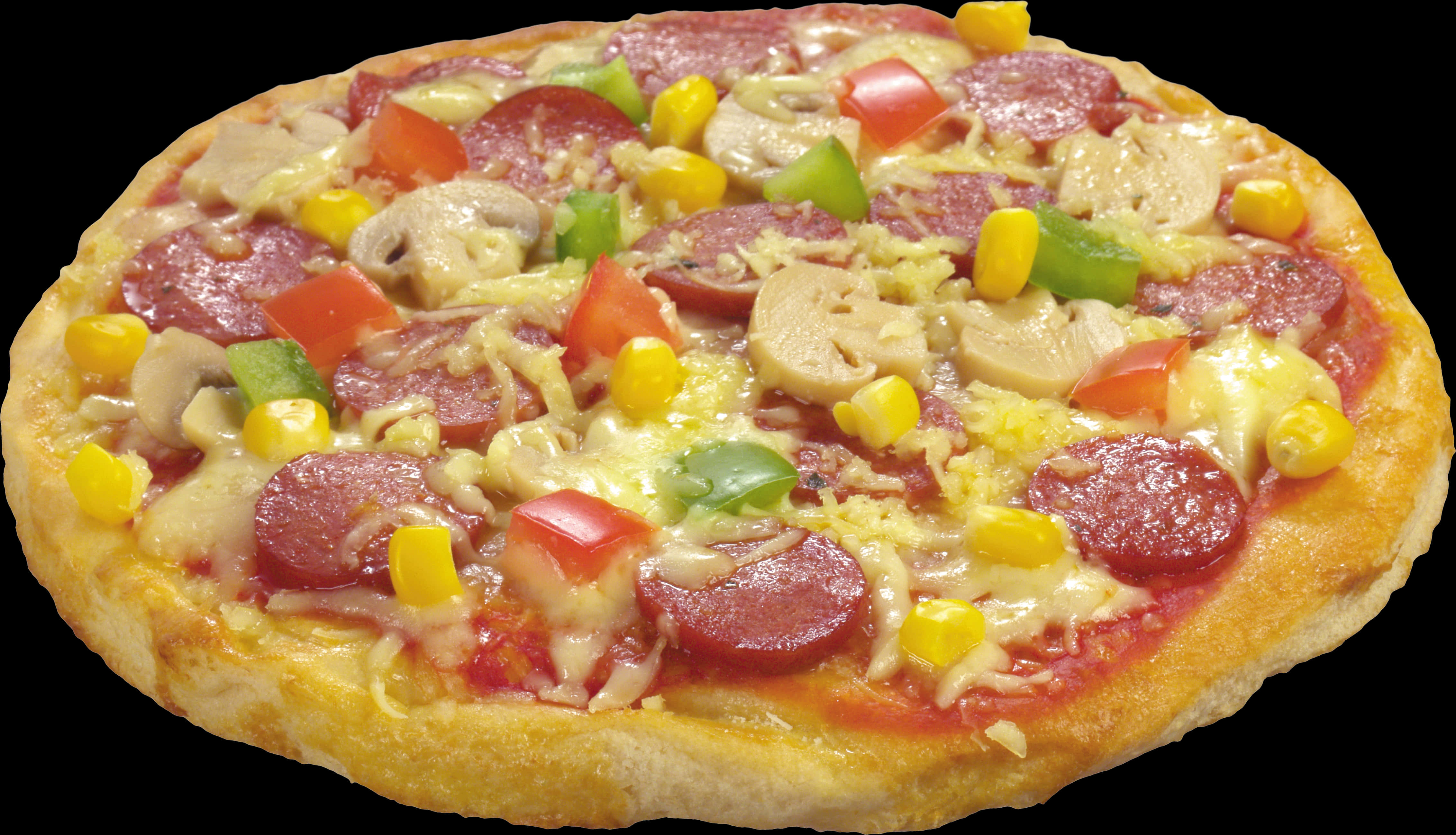 Pizza With Colorful Toppings