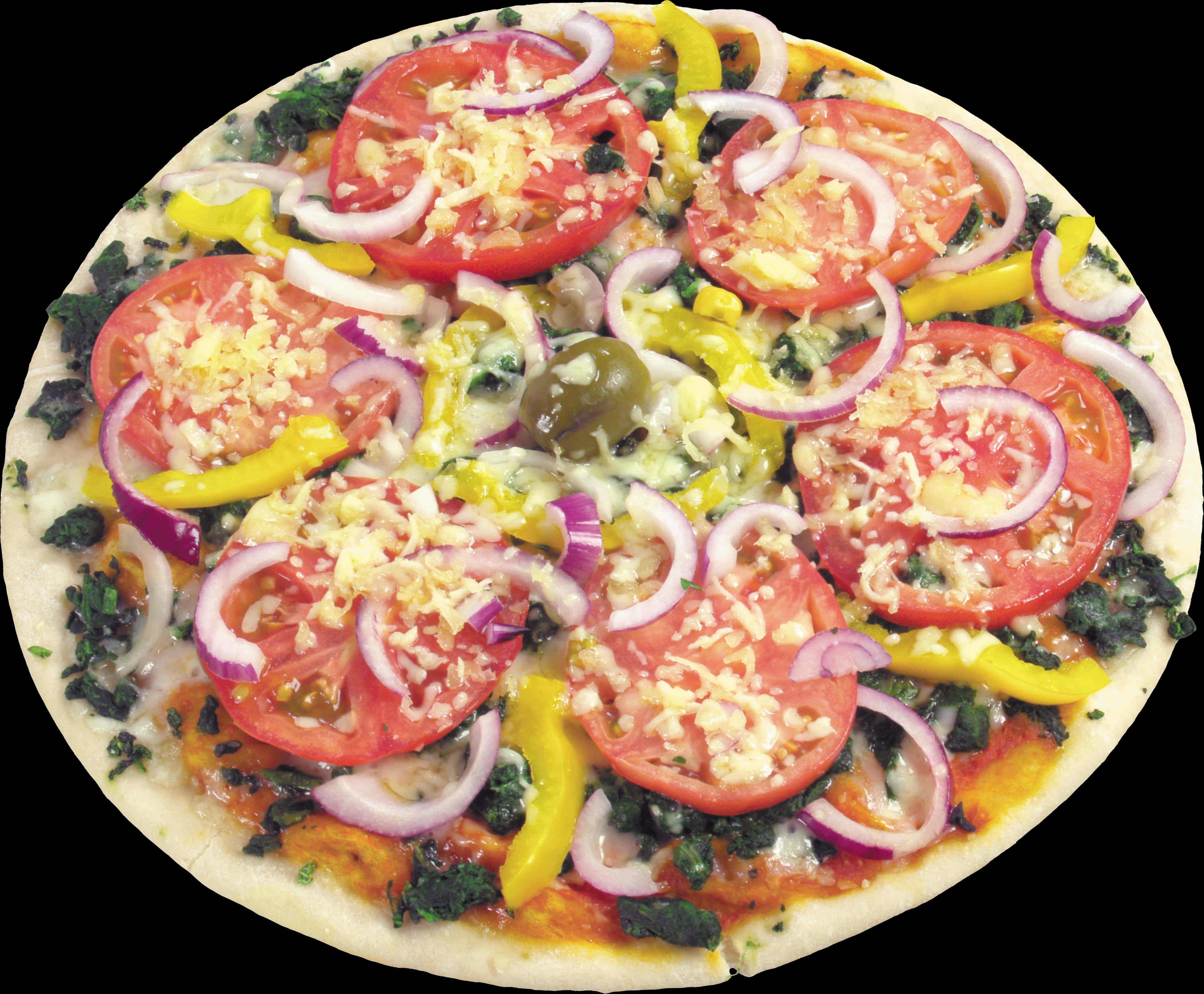 Pizza With Round Tomato Slices