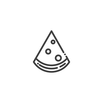 A Black And White Line Art Of A Slice Of Pizza