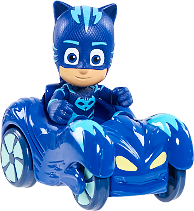 A Blue Toy Car With A Cartoon Character On It