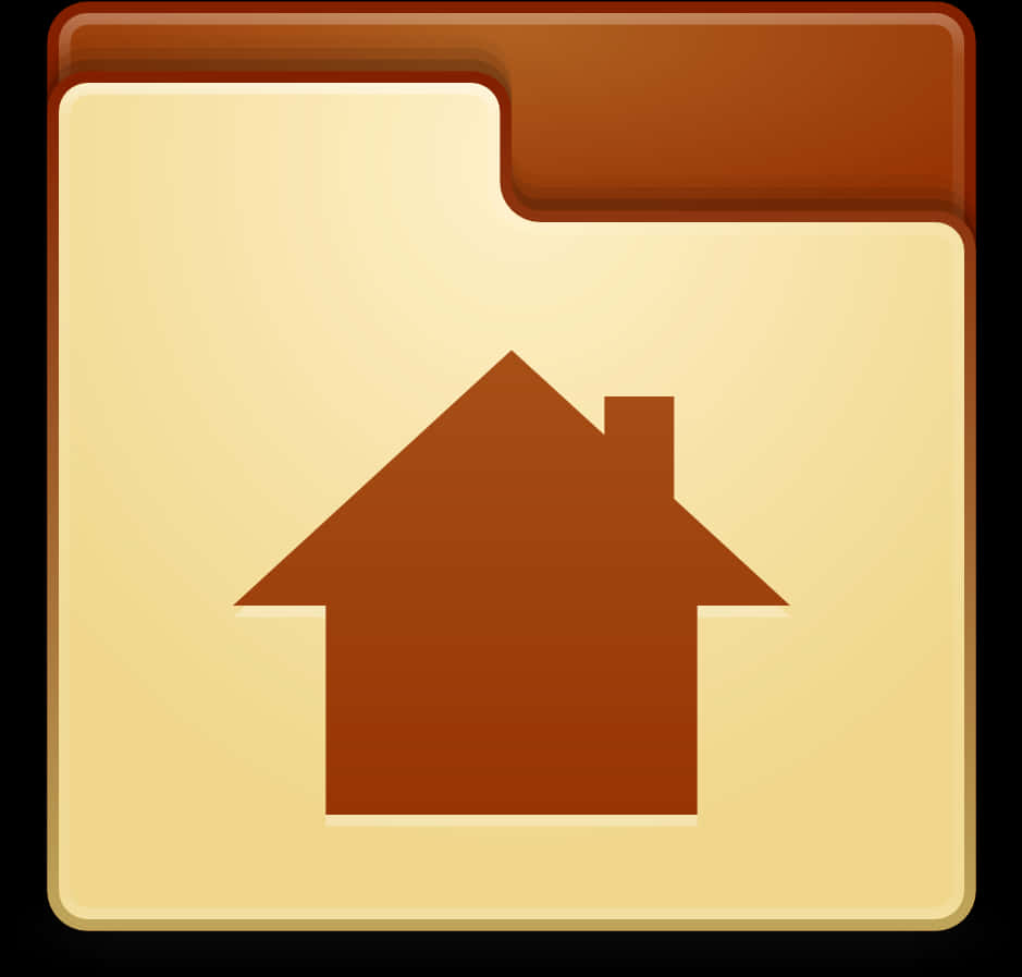 A Brown Folder With A House Symbol