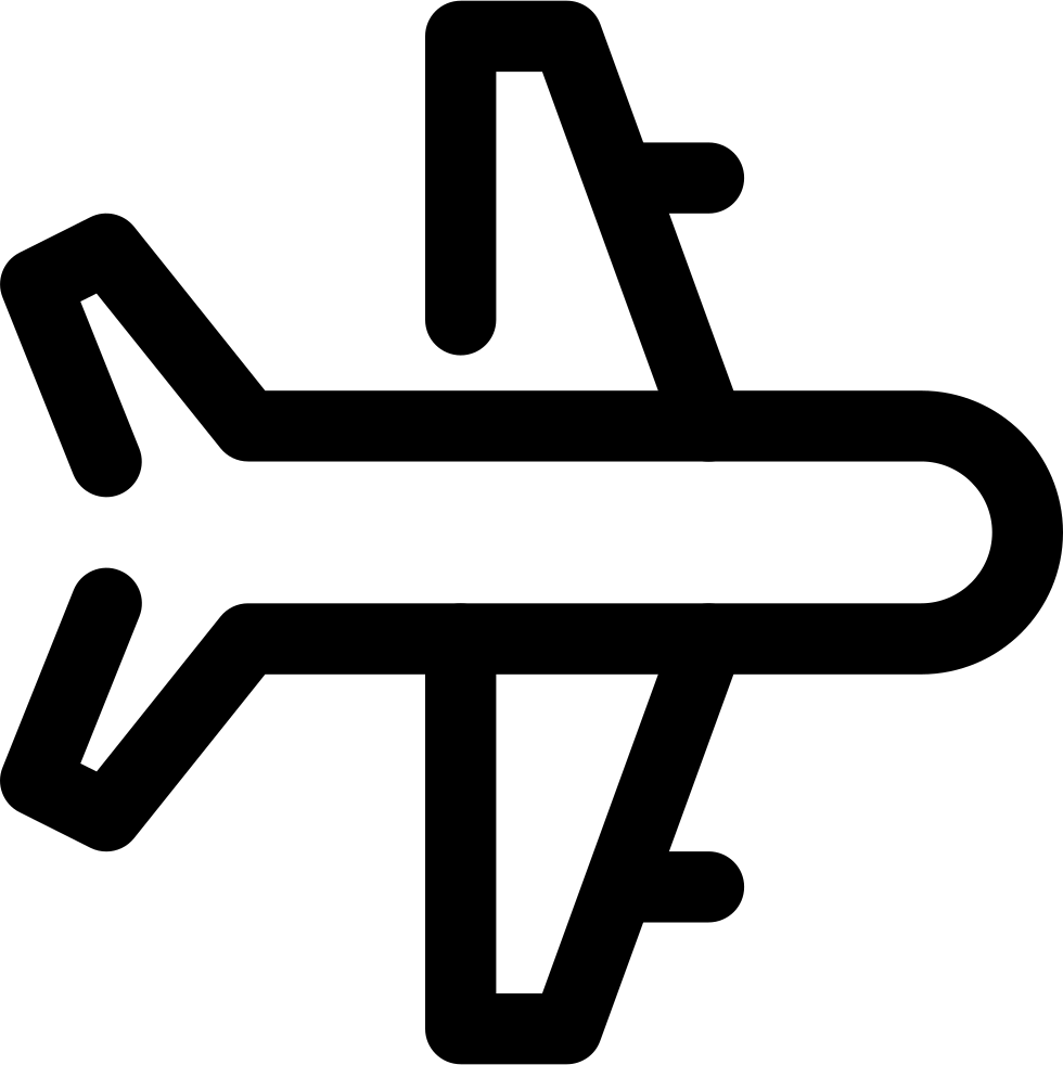 A Black Outline Of A Plane