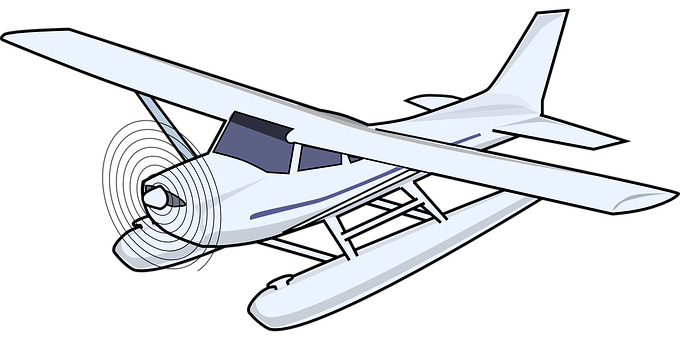 A White Plane With A Blue Stripe