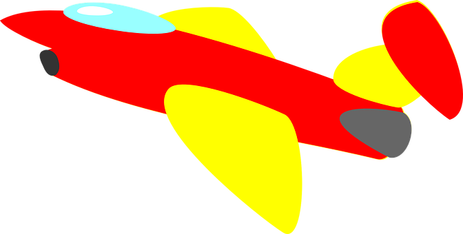 A Red And Yellow Toy Airplane