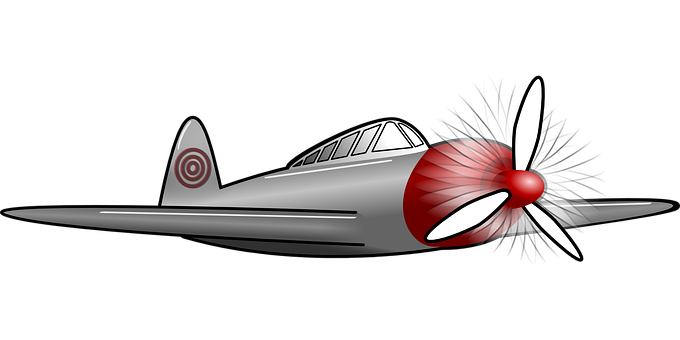 A Silver Airplane With Red And White Design