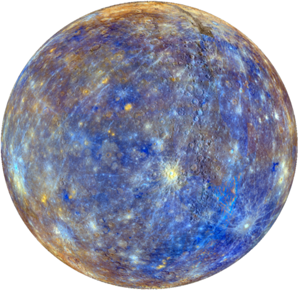 A Planet With Blue And Yellow Spots