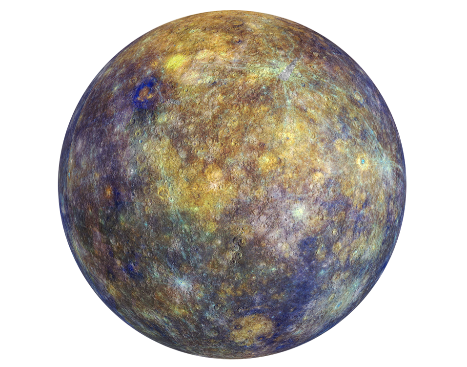 A Planet With Blue And Yellow Spots