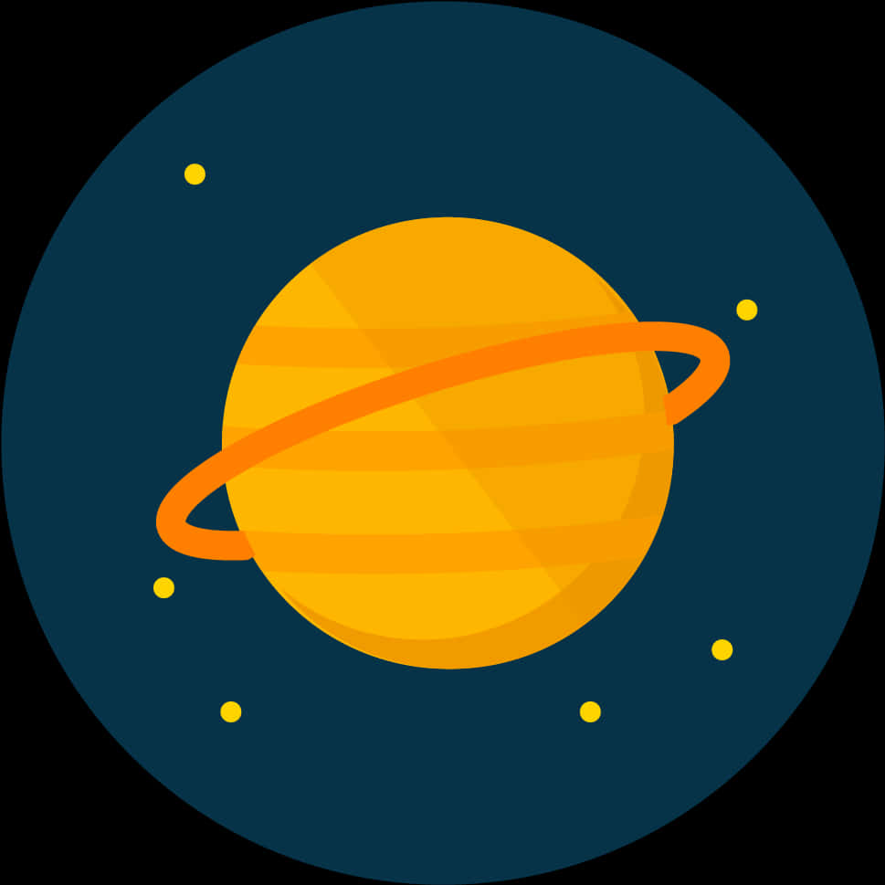 A Yellow Planet With A Ring Around It