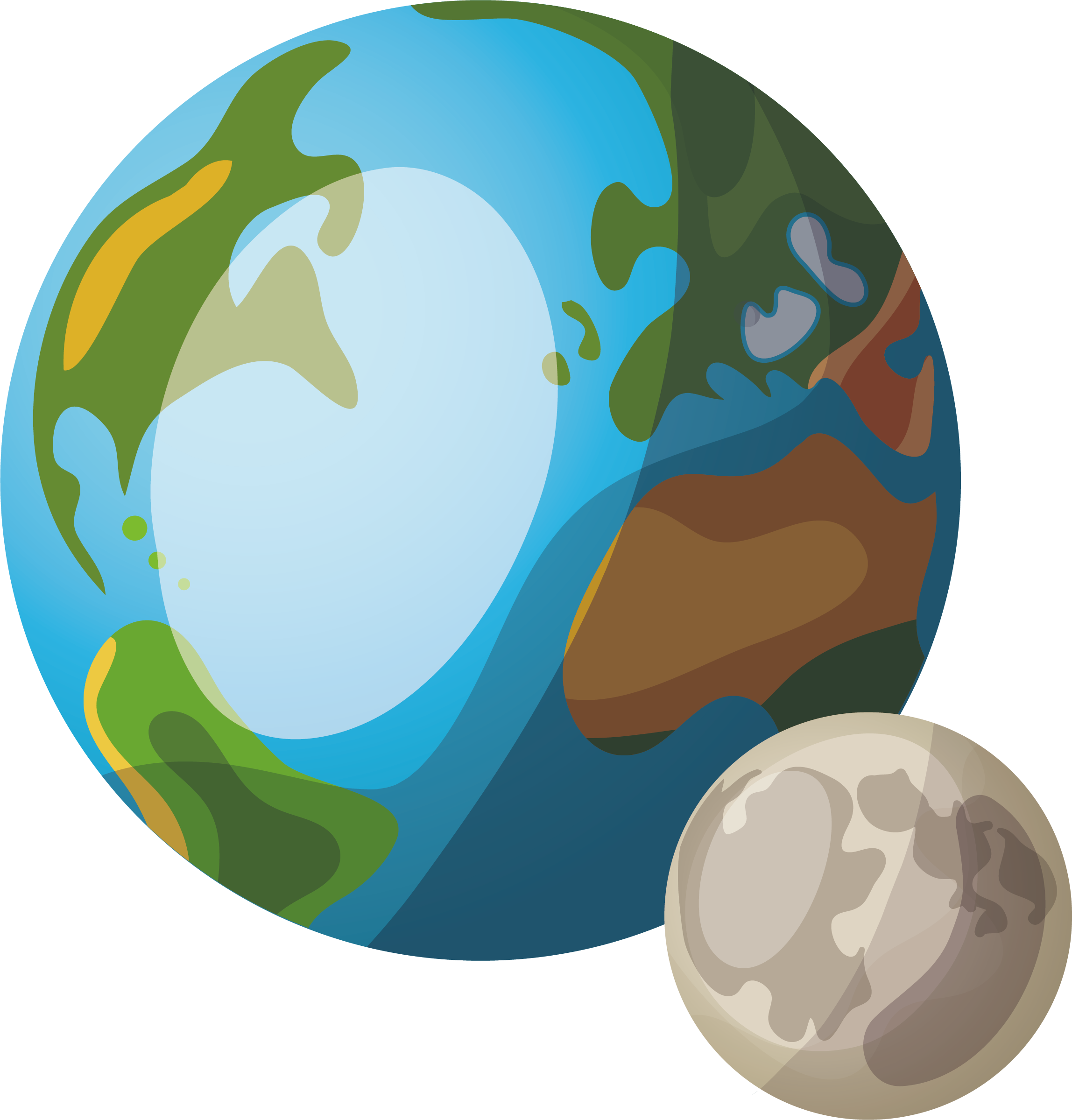 A Planet Earth And Moon