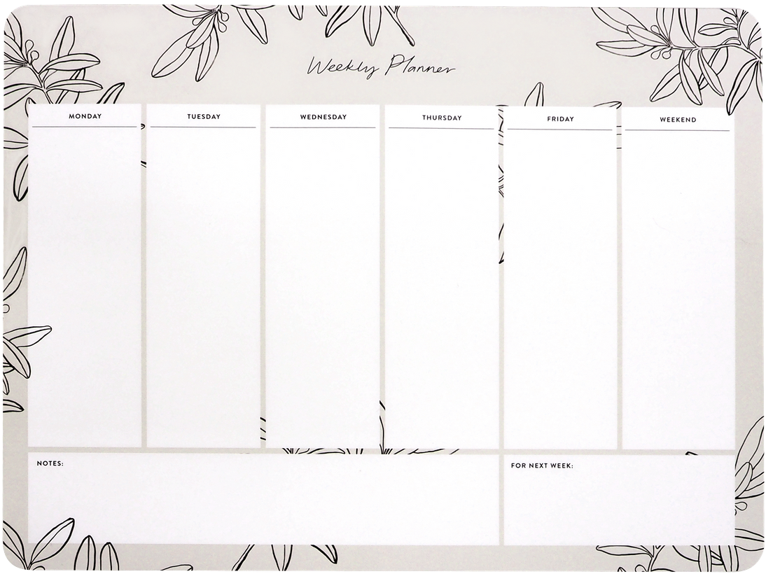A Weekly Planner With A Floral Design
