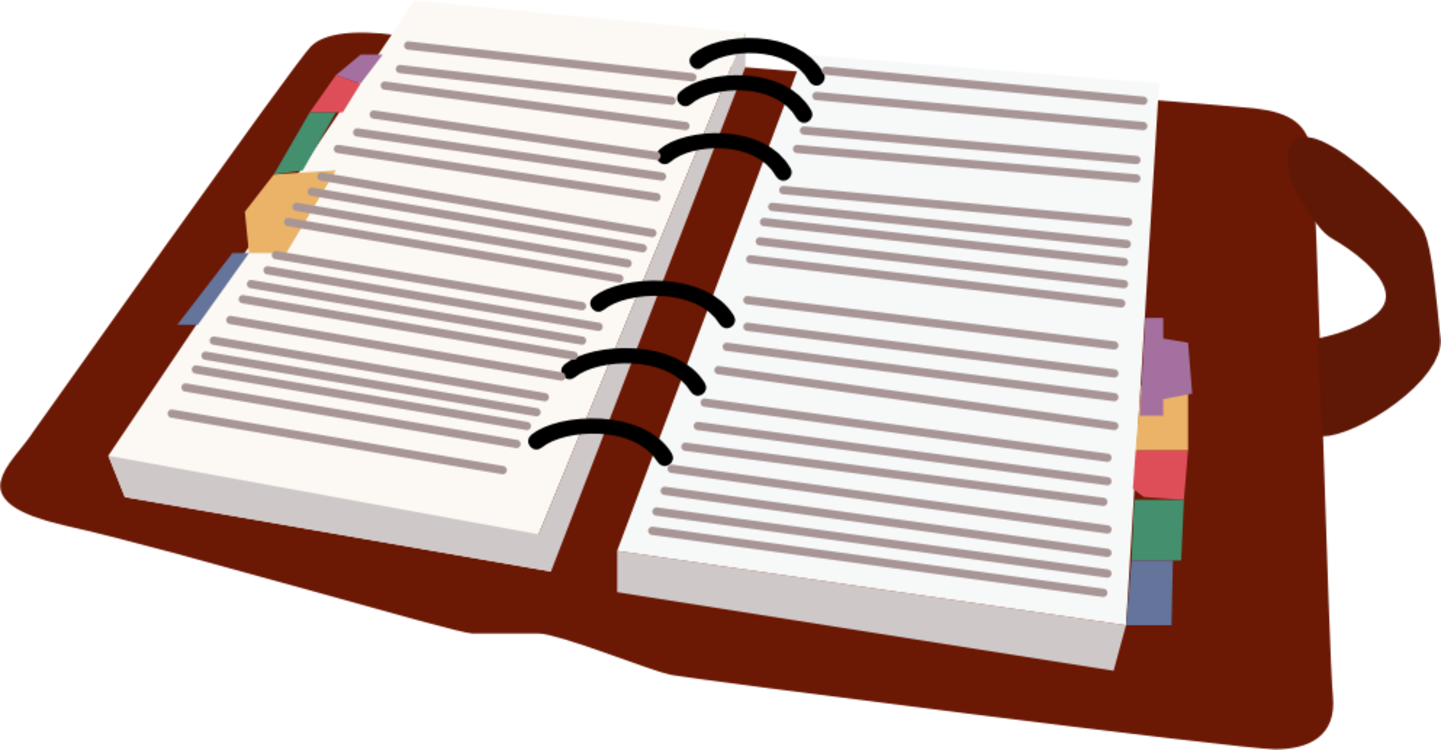 A Cartoon Of A Notebook