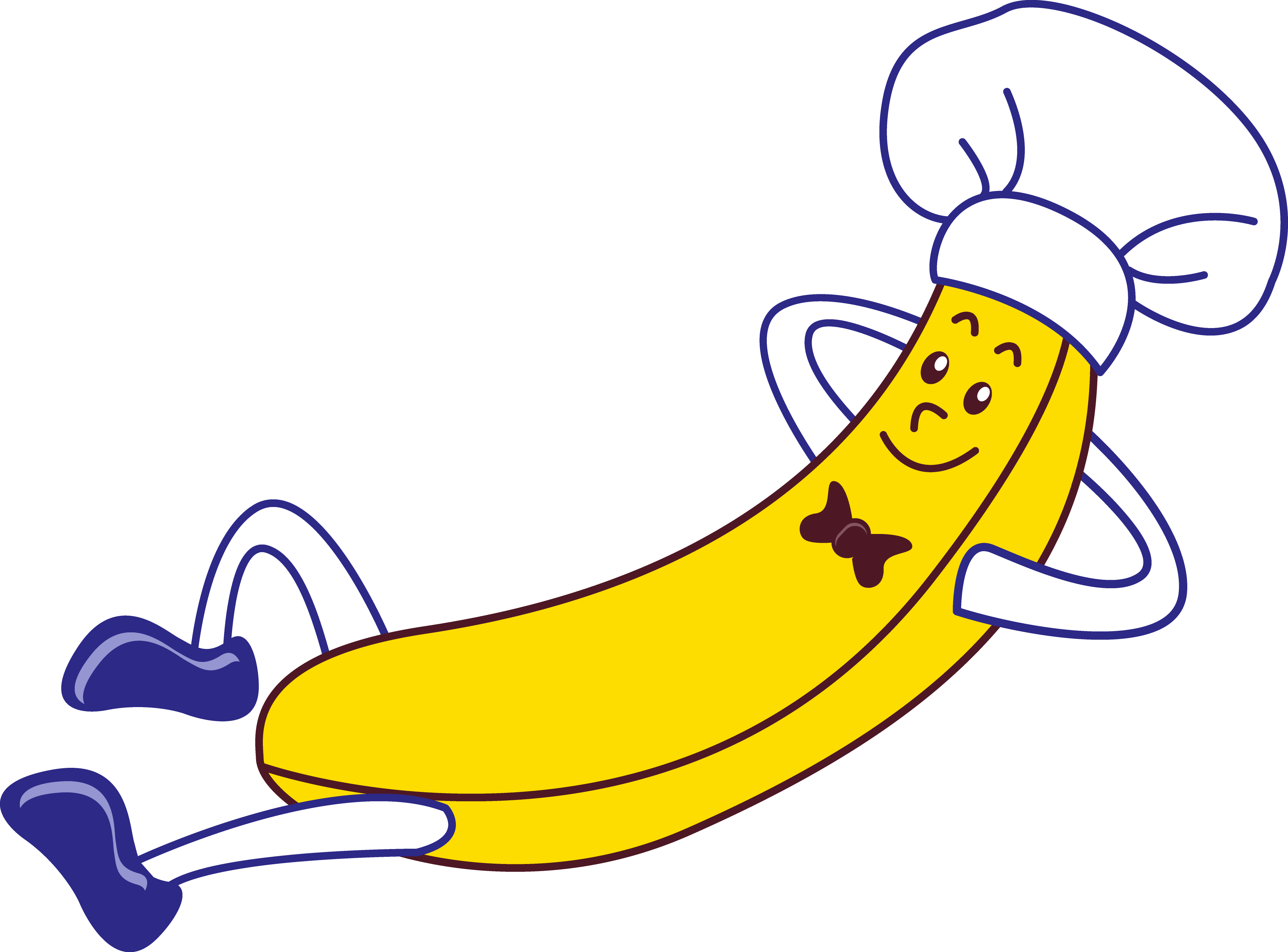 A Cartoon Banana With A Chef Hat