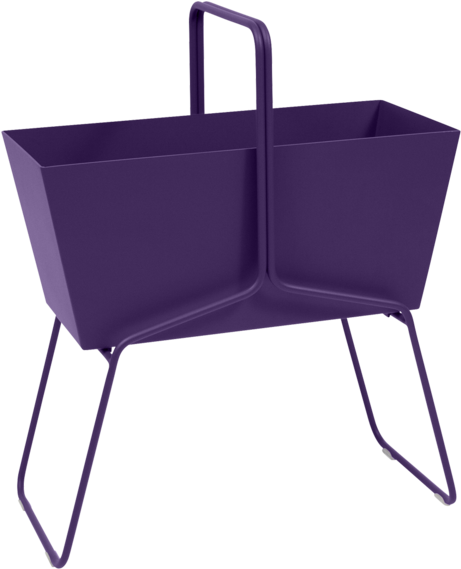Empty Purple Planter With Stand